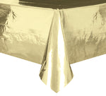 Gold Metallic Solid Rectangular Plastic Table Cover - Each
