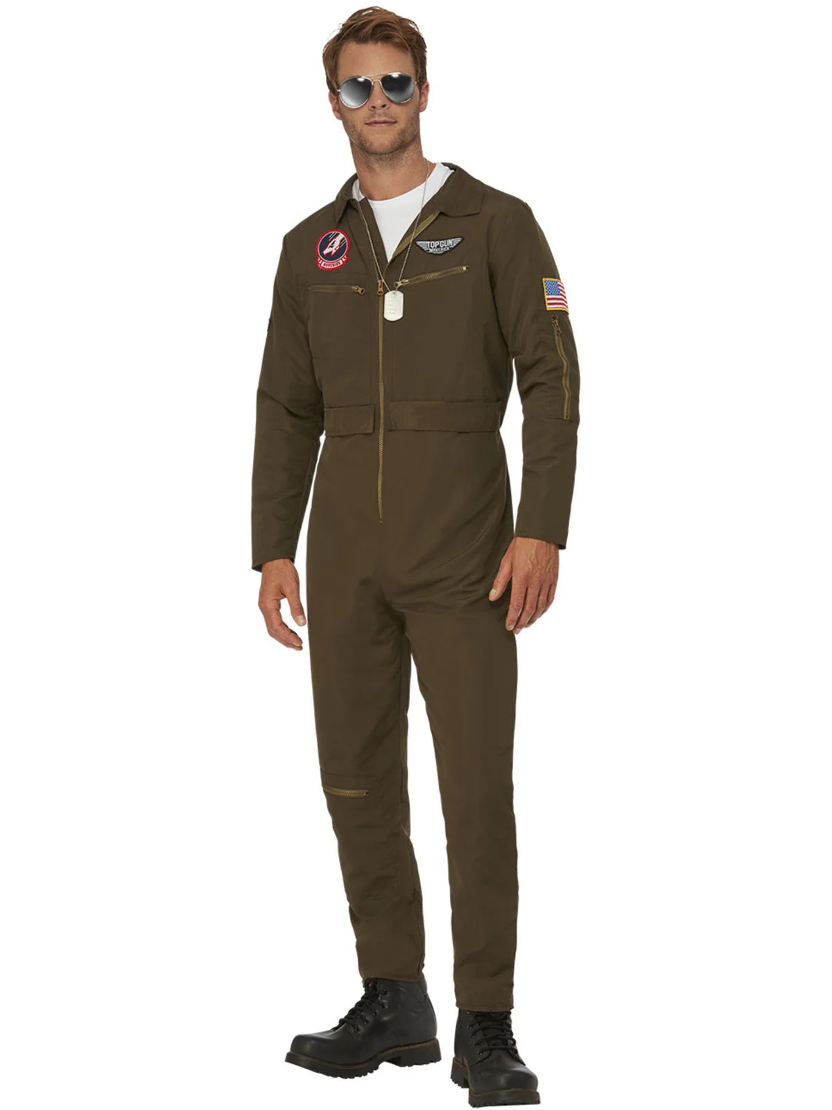Top Gun Maverick Men's Aviator Costume, Green