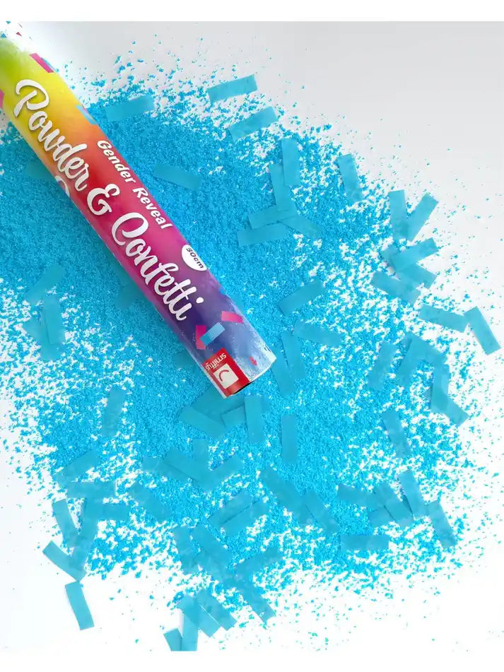 30cm Gender Reveal Confetti & Powder Cannon - Blue