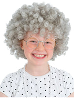 Kids Granny Perm Grey Wig