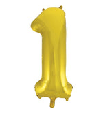 Yellow Gold Number 1 Foil Balloon 34"