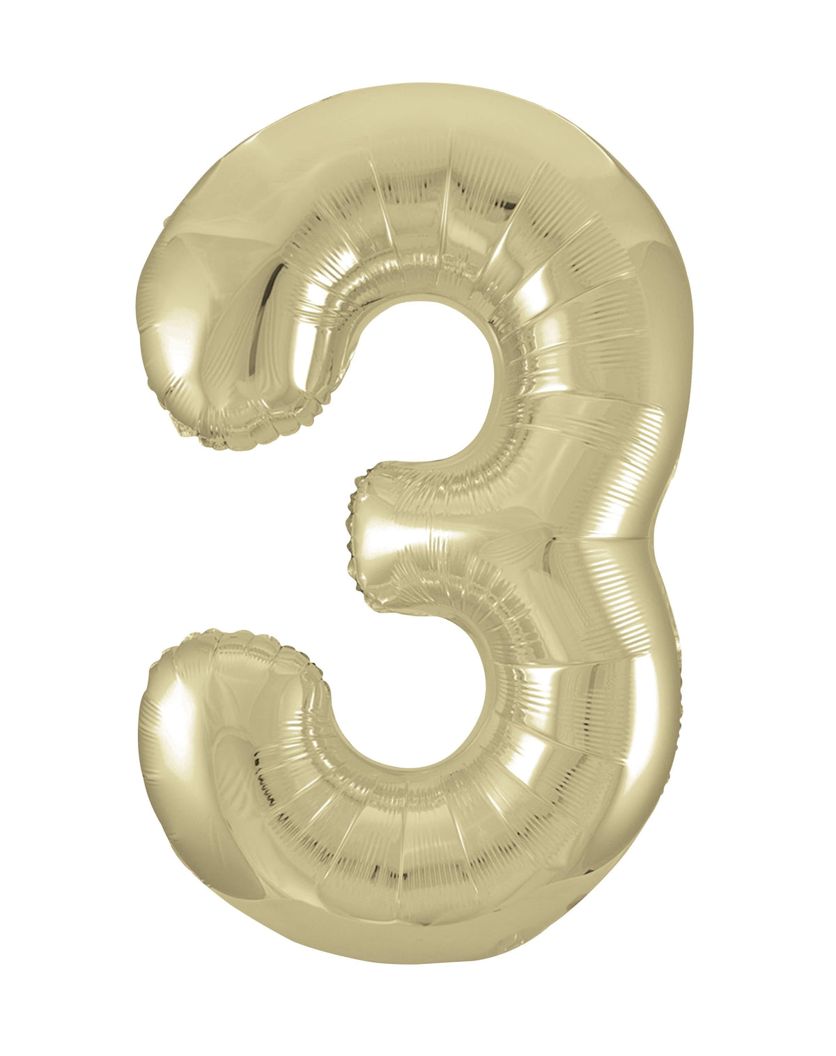 Gold Number 3 Foil Balloon 34"