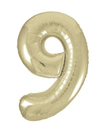 Gold Number 9 Foil Balloon 34"