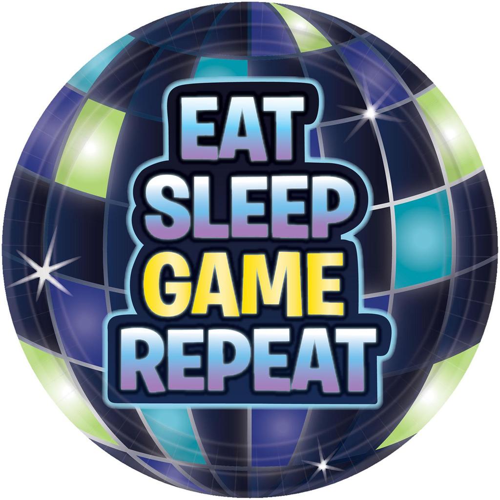 Battle Royal Eat Sleep Game Repeat Party Plates - 8pk