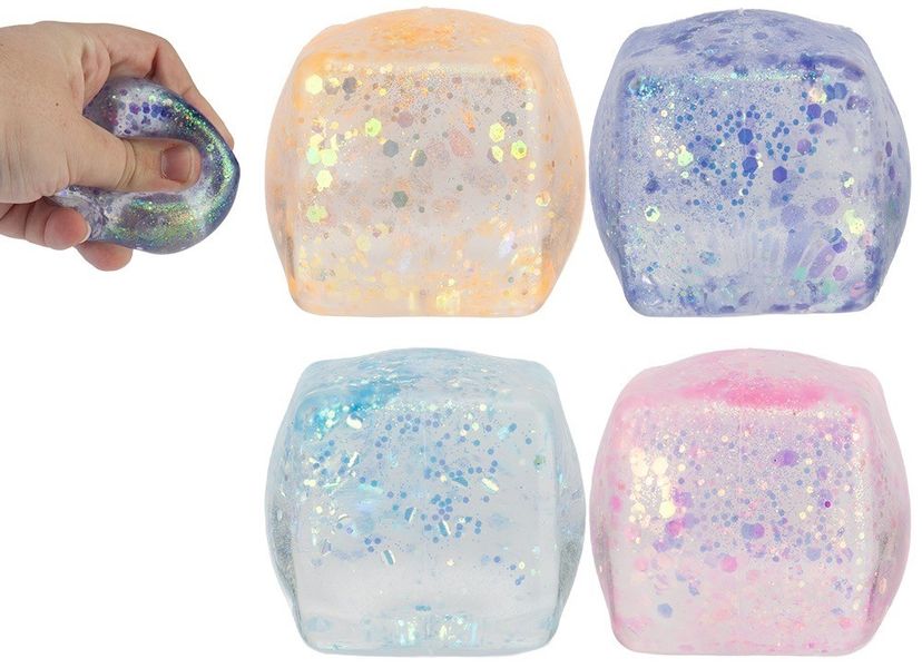 Pastel Sparkle Squishy Cube in Box