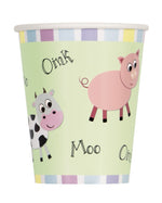 Pastel Farm Animals Paper Cups -8pk