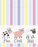 Pastel Farm Animals Plastic Loot Bags - 8pk