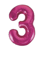 Pink Number 3 Foil Balloon 34"