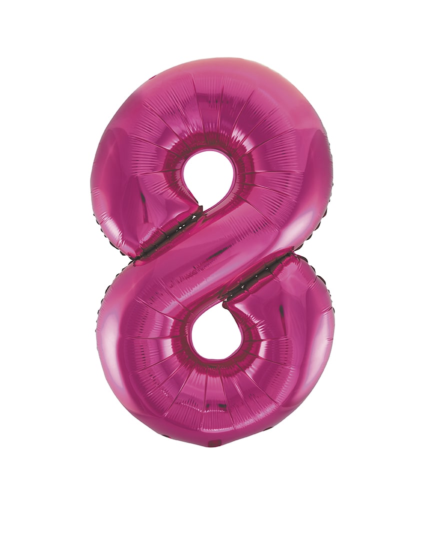 Pink Number 8 Foil Balloon 34"