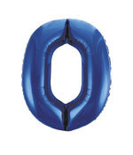 Blue Number 0 Foil Balloon 34"