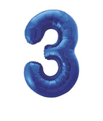 Blue Number 3 Foil Balloon 34"