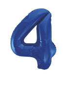 Blue Number 4 Foil Balloon 34"