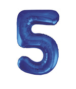 Blue Number 5 Foil Balloon 34"