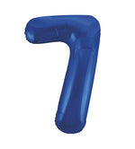 Blue Number 7 Foil Balloon 34"