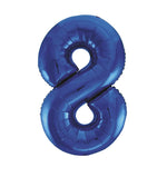 Blue Number 8 Foil Balloon 34"