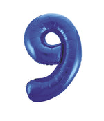 Blue Number 9 Foil Balloon 34"