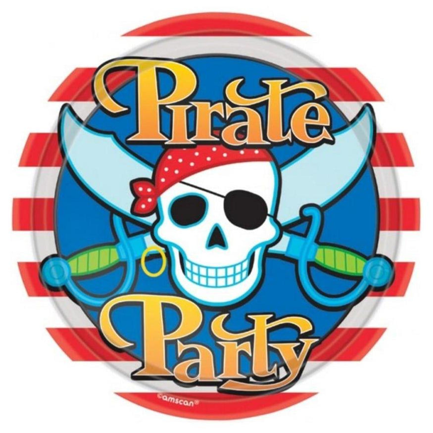 Pirate Party Paper Plates 9" - 8pk