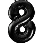 Black Number 8 Foil Balloon 34"