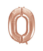 Rose Gold Number 0 Foil Balloon 34"