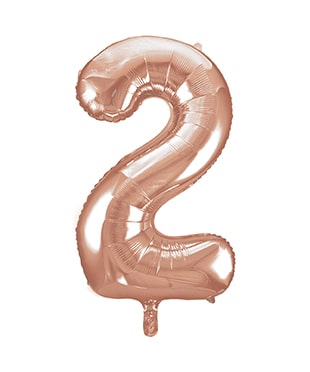 Rose Gold Number 2 Foil Balloon 34"