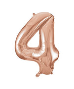 Rose Gold Number 4 Foil Balloon 34"