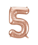 Rose Gold Number 5 Foil Balloon 34"