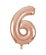 Rose Gold Number 6 Foil Balloon 34"