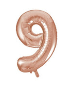 Rose Gold Number 9 Foil Balloon 34"