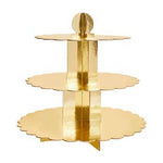 Gold Scallop Edge 3 Tier Cake Stand