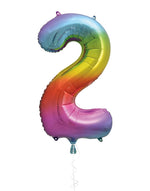 Rainbow Number 2 Foil Balloon 34"