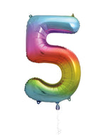 Rainbow Number 5 Foil Balloon 34"