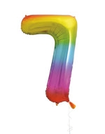 Rainbow Number 7 Foil Balloon 34"