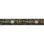 Happy New Year Black & Gold Foil Banner - 12ft Long