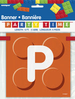 Building Blocks "Party Time" Paper Banner - 6ft