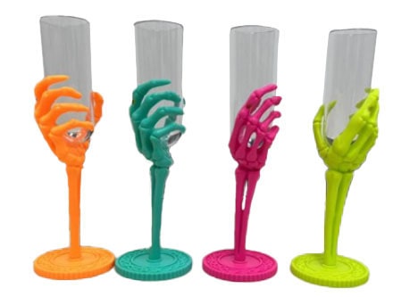 Summerween Skeleton Hand Flute Glass - Each