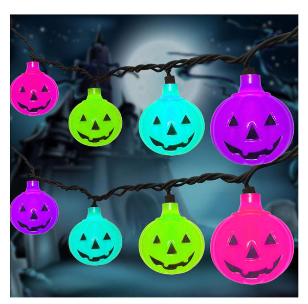 Summerween Rainbow Pumpkin String Lights