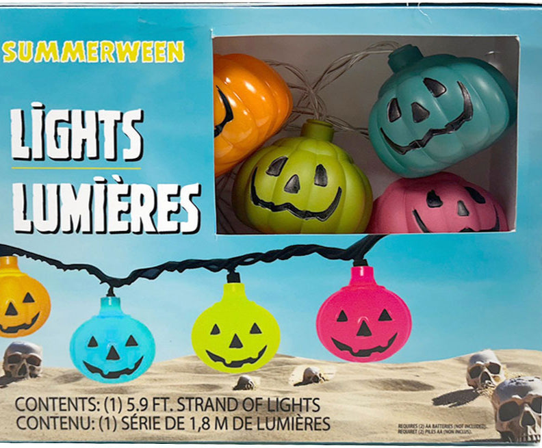 Summerween Rainbow Pumpkin String Lights