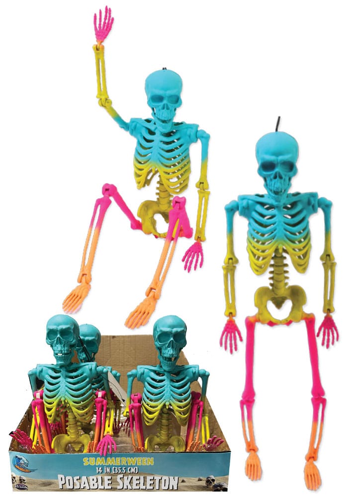 Poseable Summerween Tie-Dye Skeleton - Each