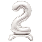 Air Fill Giant Standing Foil Balloon - Silver Number 2