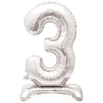 Air Fill Giant Standing Foil Balloon - Silver Number 3