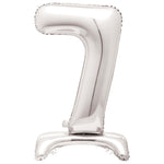 Air Fill Giant Standing Foil Balloon - Silver Number 7