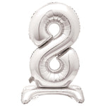 Air Fill Giant Standing Foil Balloon - Silver Number 8