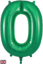 Green Number 0 Foil Balloon 34"