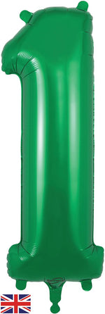 Green Number 1 Foil Balloon 34"