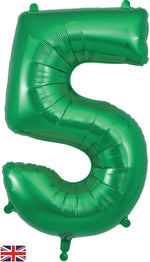 Green Number 5 Foil Balloon 34"