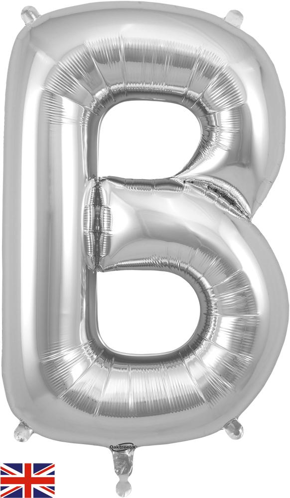 34inch Giant Letter B Foil Silver Balloon