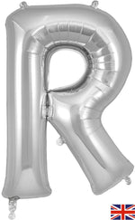 34inch Giant Letter R Foil Silver Balloon