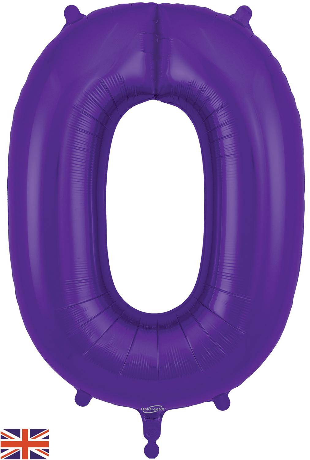 Purple Number 0 Foil Balloon 34"