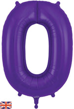 Purple Number 0 Foil Balloon 34"