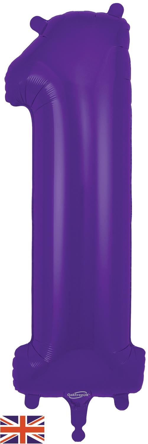 Purple Number 1 Foil Balloon 34"